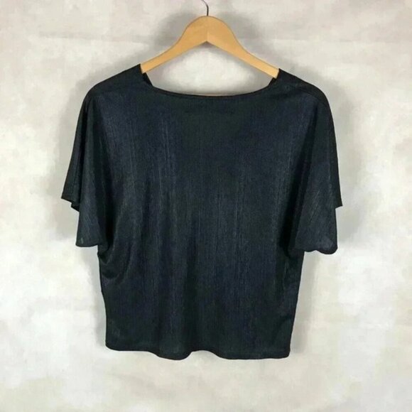 CODE x MODE Black V-neck Knot Front Dressy Top Size MEDIUM - Picture 7 of 7
